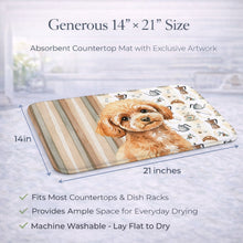 Load image into Gallery viewer, Toy Apricot Poodle Coffee Bar Dish Drying Mat