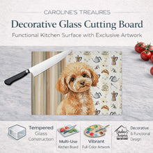 Load image into Gallery viewer, Toy Apricot Poodle Coffee Bar Glass Cutting Board