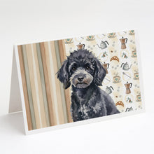 Load image into Gallery viewer, Toy Black Poodle Coffee Bar Greeting Cards Pack of 8