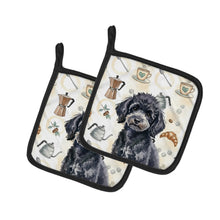 Load image into Gallery viewer, Toy Black Poodle Coffee Bar Pair of Pot Holders