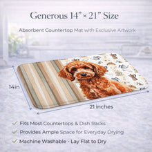 Load image into Gallery viewer, Toy Red Poodle Coffee Bar Dish Drying Mat