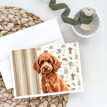 Load image into Gallery viewer, Toy Red Poodle Coffee Bar Greeting Cards Pack of 8