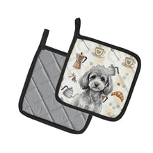 Load image into Gallery viewer, Toy Silver Poodle Coffee Bar Pair of Pot Holders