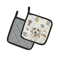 Load image into Gallery viewer, Toy White Poodle Coffee Bar Pair of Pot Holders