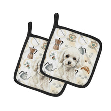Load image into Gallery viewer, Toy White Poodle Coffee Bar Pair of Pot Holders