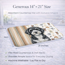 Load image into Gallery viewer, Portuguese Water Dog Coffee Bar Dish Drying Mat