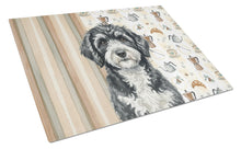 Load image into Gallery viewer, Portuguese Water Dog Coffee Bar Glass Cutting Board