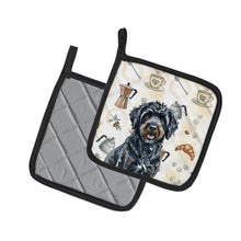 Load image into Gallery viewer, Black Portuguese Water Dog Coffee Bar Pair of Pot Holders