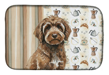 Load image into Gallery viewer, Brown Portuguese Water Dog Coffee Bar Dish Drying Mat