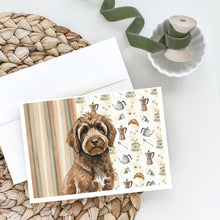 Load image into Gallery viewer, Brown Portuguese Water Dog Coffee Bar Greeting Cards Pack of 8