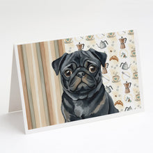 Load image into Gallery viewer, Black Pug Coffee Bar Greeting Cards Pack of 8