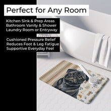 Load image into Gallery viewer, Black Pug Coffee Bar Memory Foam Kitchen Mat