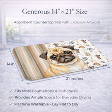 Load image into Gallery viewer, Fawn Pug Coffee Bar Dish Drying Mat