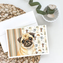 Load image into Gallery viewer, Fawn Pug Coffee Bar Greeting Cards Pack of 8