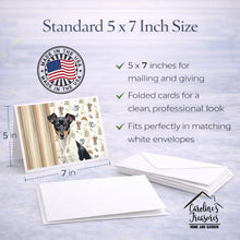 Load image into Gallery viewer, Black and White Rat Terrier Coffee Bar Greeting Cards Pack of 8