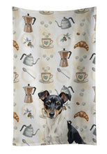 Load image into Gallery viewer, Black and White Rat Terrier Coffee Bar Kitchen Towel