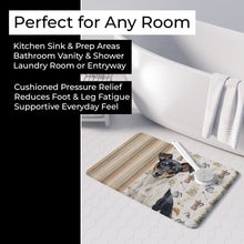 Load image into Gallery viewer, Black and White Rat Terrier Coffee Bar Memory Foam Kitchen Mat