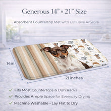 Load image into Gallery viewer, Chocolate and White Rat Terrier Coffee Bar Dish Drying Mat