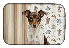 Load image into Gallery viewer, Chocolate and White Rat Terrier Coffee Bar Dish Drying Mat