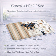 Load image into Gallery viewer, Tricolor Rat Terrier Coffee Bar Dish Drying Mat