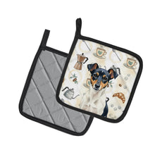 Load image into Gallery viewer, Tricolor Rat Terrier Coffee Bar Pair of Pot Holders