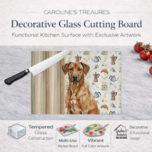 Load image into Gallery viewer, Rhodesian Ridgeback Coffee Bar Glass Cutting Board