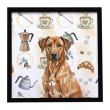 Load image into Gallery viewer, Rhodesian Ridgeback Coffee Bar Framed Metal Print