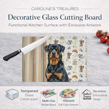 Load image into Gallery viewer, Rottweiler Coffee Bar Glass Cutting Board