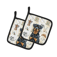 Load image into Gallery viewer, Rottweiler Coffee Bar Pair of Pot Holders