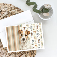 Load image into Gallery viewer, White with Tan Markings Russell Terrier Coffee Bar Greeting Cards Pack of 8