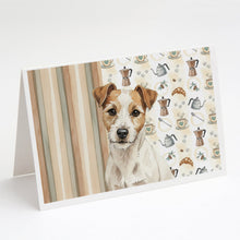 Load image into Gallery viewer, White with Tan Markings Russell Terrier Coffee Bar Greeting Cards Pack of 8