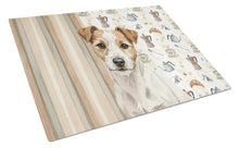 Load image into Gallery viewer, White with Tan Markings Russell Terrier Coffee Bar Glass Cutting Board