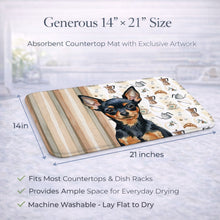 Load image into Gallery viewer, Black and Tan Russian Toy Coffee Bar Dish Drying Mat