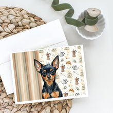 Load image into Gallery viewer, Black and Tan Russian Toy Coffee Bar Greeting Cards Pack of 8