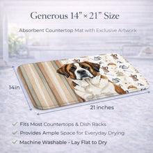 Load image into Gallery viewer, Brindle and White Saint Bernard Coffee Bar Dish Drying Mat