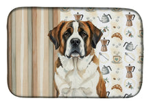 Load image into Gallery viewer, Brindle and White Saint Bernard Coffee Bar Dish Drying Mat