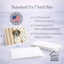 Load image into Gallery viewer, Brindle and White Saint Bernard Coffee Bar Greeting Cards Pack of 8