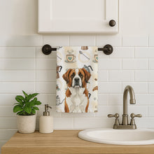 Load image into Gallery viewer, Brown and White Saint Bernard Coffee Bar Kitchen Towel