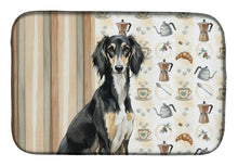 Load image into Gallery viewer, Black and Tan Saluki Coffee Bar Dish Drying Mat