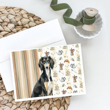 Load image into Gallery viewer, Black and Tan Saluki Coffee Bar Greeting Cards Pack of 8