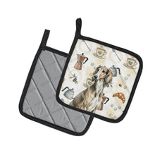 Load image into Gallery viewer, Grizzle Saluki Coffee Bar Pair of Pot Holders