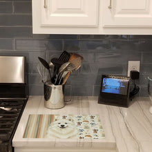 Load image into Gallery viewer, Cream Samoyed Coffee Bar Glass Cutting Board