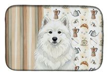 Load image into Gallery viewer, White Samoyed Coffee Bar Dish Drying Mat