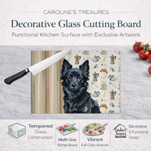 Load image into Gallery viewer, Schipperke Coffee Bar Glass Cutting Board