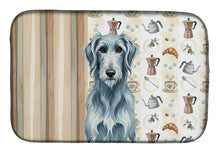 Load image into Gallery viewer, Blue-Gray Scottish Deerhound Coffee Bar Dish Drying Mat