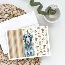Load image into Gallery viewer, Blue-Gray Scottish Deerhound Coffee Bar Greeting Cards Pack of 8