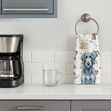 Load image into Gallery viewer, Blue-Gray Scottish Deerhound Coffee Bar Kitchen Towel