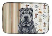 Load image into Gallery viewer, Black Shar Pei Coffee Bar Dish Drying Mat