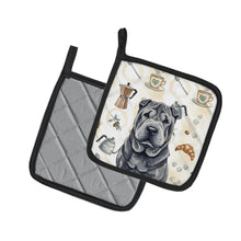 Load image into Gallery viewer, Black Shar Pei Coffee Bar Pair of Pot Holders