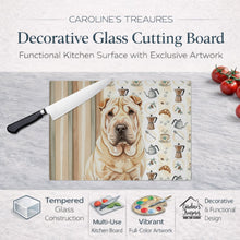 Load image into Gallery viewer, Shar Pei Coffee Bar Glass Cutting Board